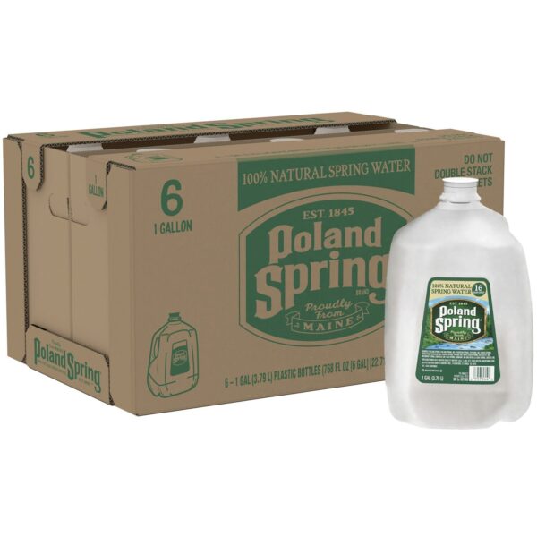 POLAND SPRING 100% NATURAL SPRING WATER 1 GALLON BOTTLE 6 PACK