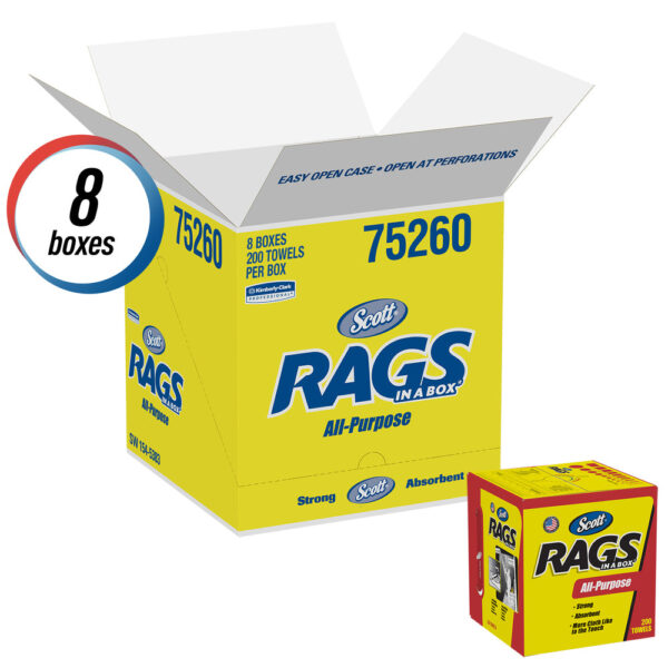 SCOTT RAGS ALL-PURPOSE PACK OF 8 boxes