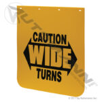 562.142430YC MUD FLAP YELLOW CAUTION POLY
