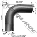 562.U4590E15A EXHAUST ELBOW 5IN 90 DEG ID-OD ALZ