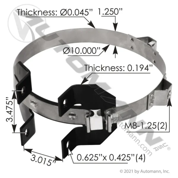 Automann 562.U966643A Muffler/Shield Mount Clamp Volvo