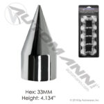 562.A4007CP-BP10 CHROME PLASTIC PUSH ON 33MM 10PK