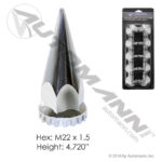 562.A4018CP-BP10 CHROME PLASTIC THREAD ON M22X1.5 10PK