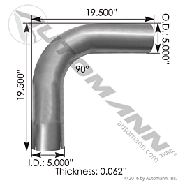 562.U4590E20A Exhaust Elbow 90 Deg 5in ID-OD