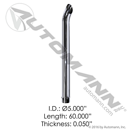 562.U5560C CHROME STACK 60IN LENGTH 5IN ID