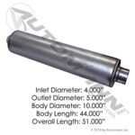 562.U64510 MUFFLER 4IN INLET 5IN OUTLET 10IN BODY
