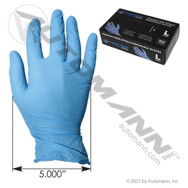 Automann 571.G1002L Nitrile Gloves 100ct Blue 2mil Large