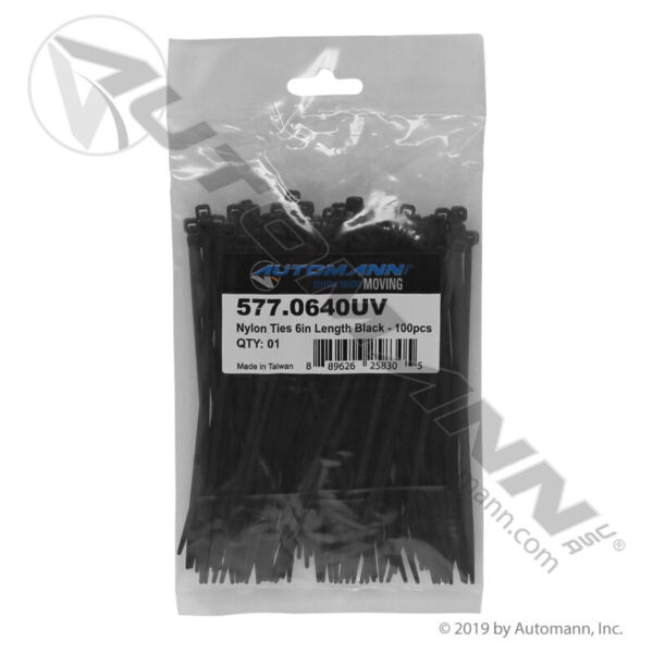 577.0640UV NYLON TIES 6IN LENGTH BLACK