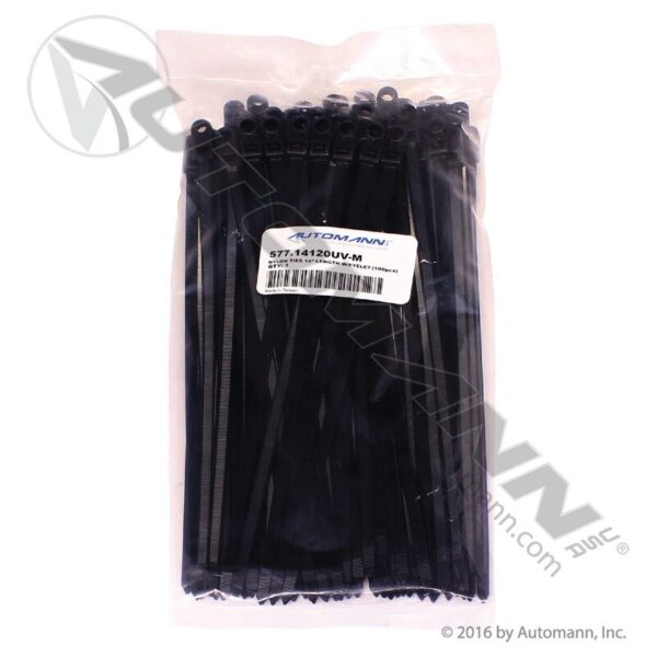 577.14120UV-M NYLON TIES 14IN LENGTH W/EYELET BLACK