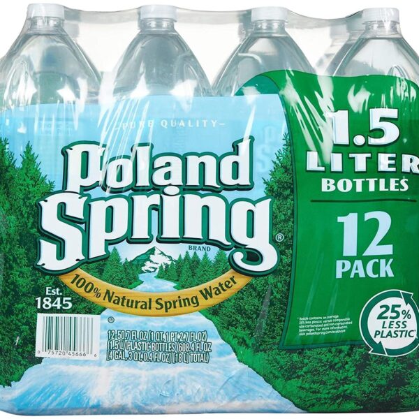 POLAND SPRING 100% NATURAL SPRING WATER 1.5 LITER 12 PACK