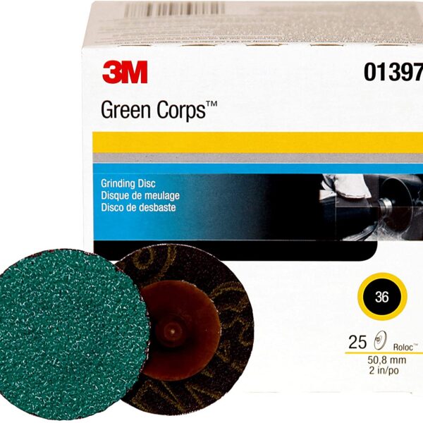 01397 2'' GREEN CROPS ROLOC DISC 36 GRIT 25 /BOX