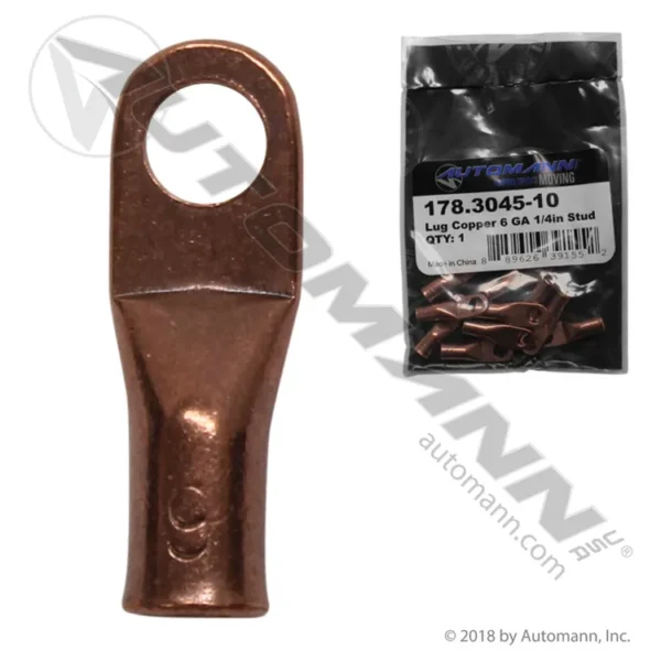 Automann 178.3045-10 Lug Copper 6 GA 1/4in Stud - 10pk