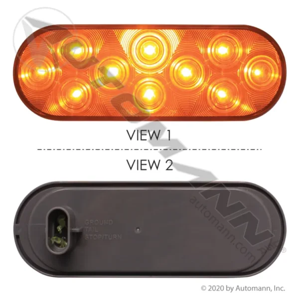 Automann 571.LD66A10 F/P/T Light LED 6in Oval Amber