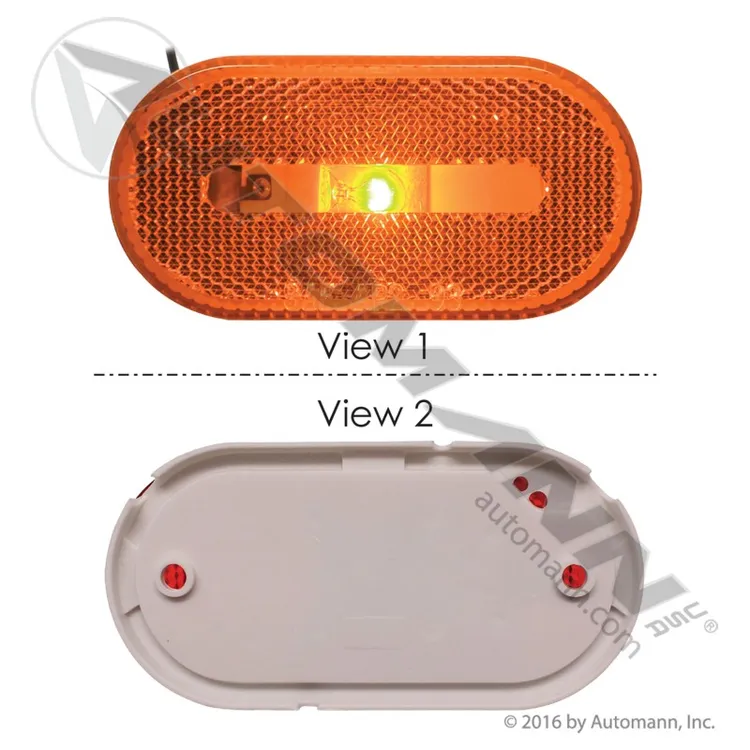 Automann 571.LG262A Marker Light 4in Oval Reflex Amber
