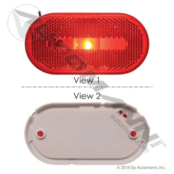Automann 571.LG262R Marker Light 4in Oval Reflex Red
