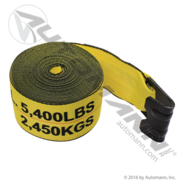 573.D440FH FLAT HOOK WINCH STRAP 4IN X 40FT