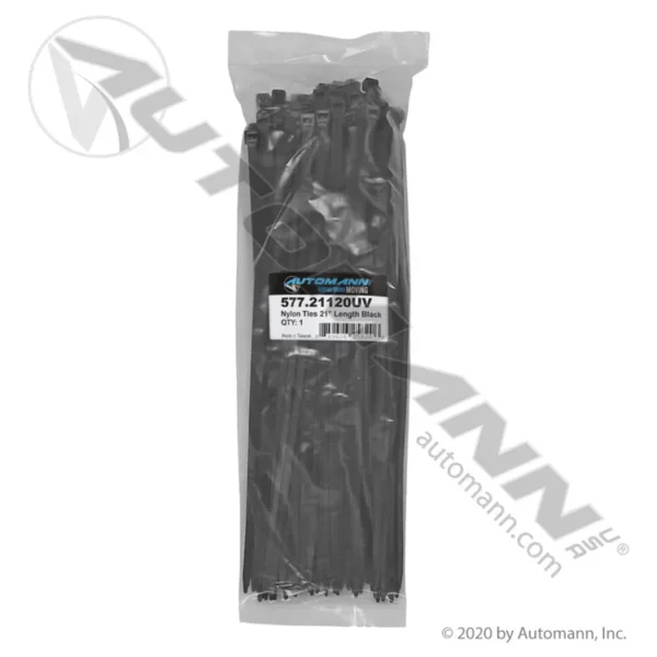 Automann 577.21120UV Nylon Zip Ties 21in Length Black