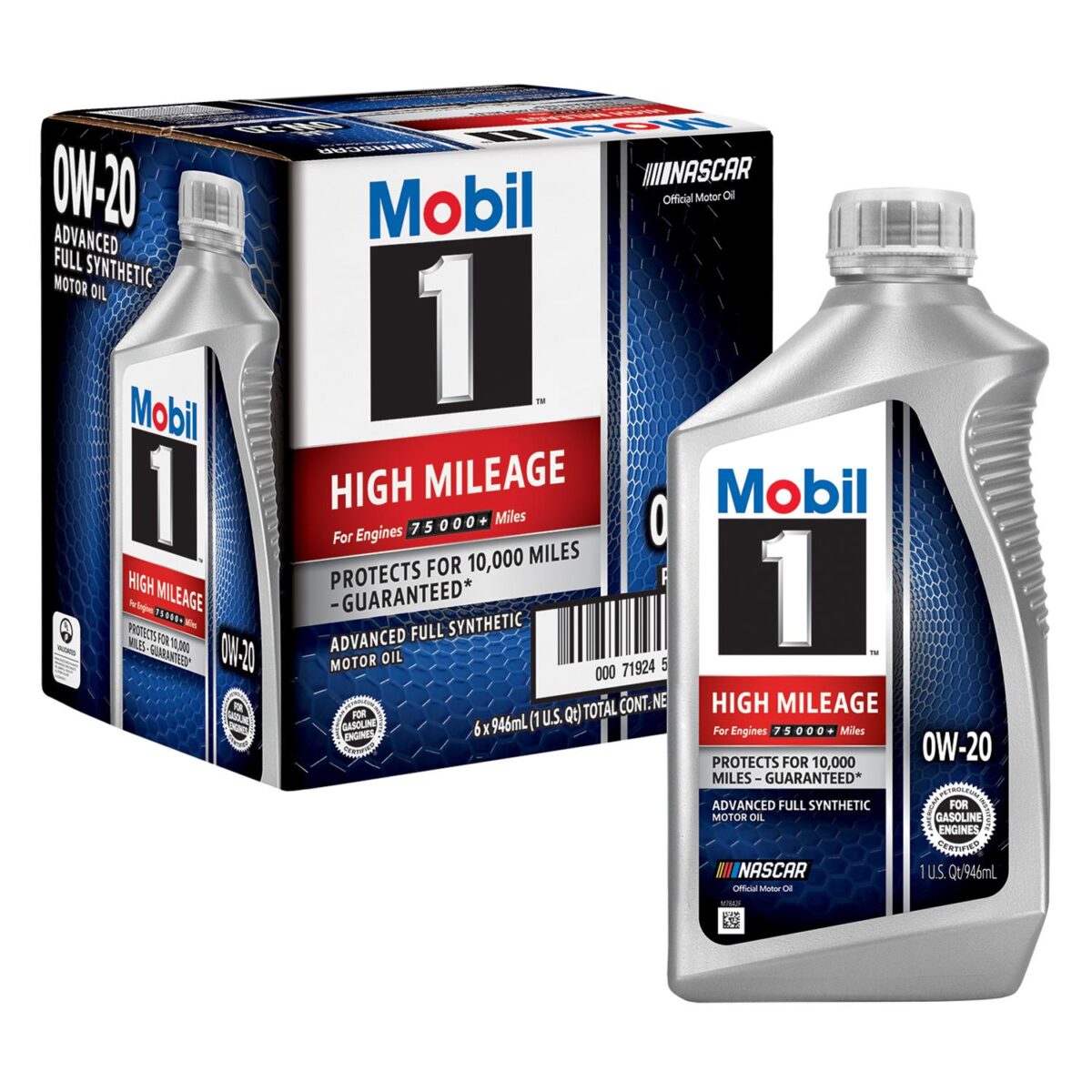 0W20 Mobil 1 High Mileage Motor Oil 122535