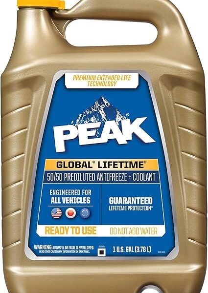 PEAK Global Lifetime 50/50 Prediluted Antifreeze and Coolant for All Vehicles, 1 Gal