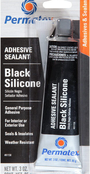81158 (16BR) BLACK SIL. ADHESIVE SEAL TUBE 3OZ