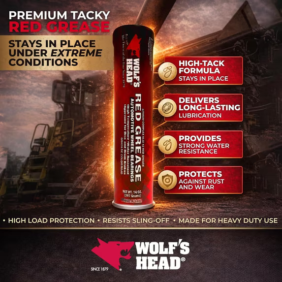 836-88301-91 WOLFS HEAD RED GREASE CARTRIDGE 14OZ 10/CS